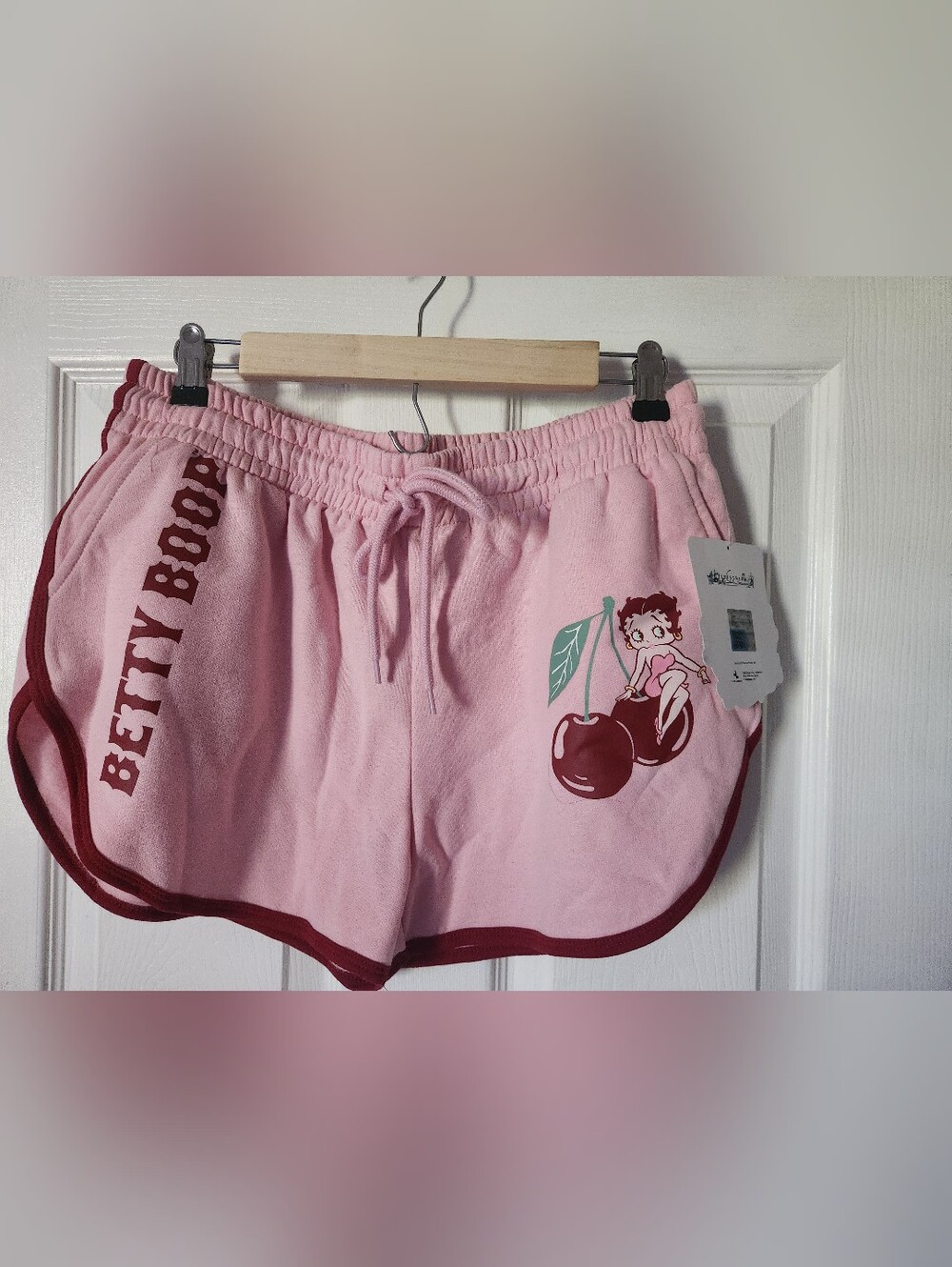 Pink Betty Boop Cherry Graphic Women’s Shorts